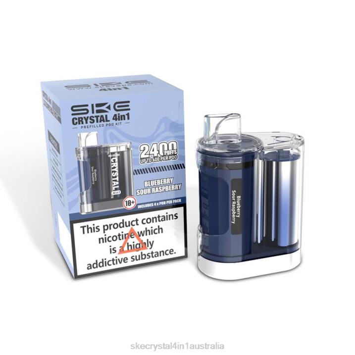 SKE Crystal 2400 4 in 1 Pod Kit Blueberry Sour Raspberry FJRP7 SKE Flavours