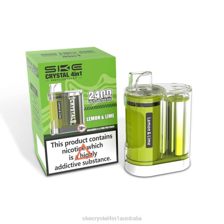 SKE Crystal 2400 4 in 1 Pod Kit Lemon & Lime FJRP8 SKE Vape Website