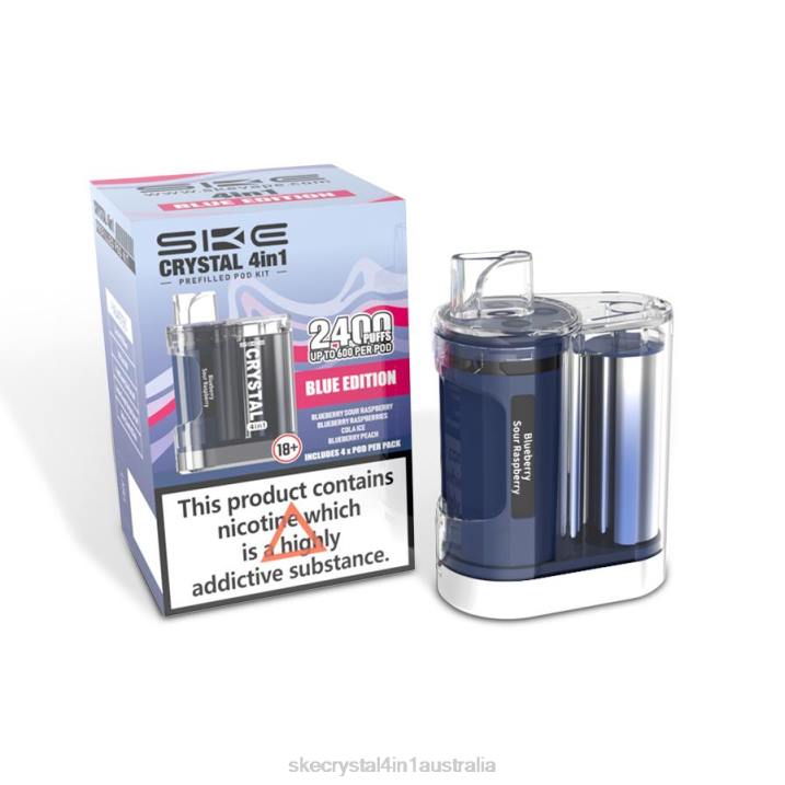 SKE Crystal 2400 4 in 1 Pod Kit Mixed Blue Edition FJRP4 SKE Vape Australia