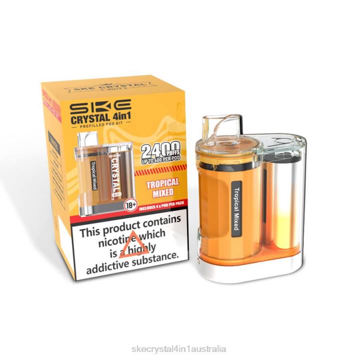 SKE Crystal 2400 4 in 1 Pod Kit Tropical Mixed FJRP9 SKE Vape Authentication